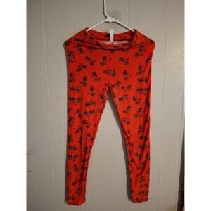 Lularoe Girls Leggings One Size With Bicycles Color Red sz L